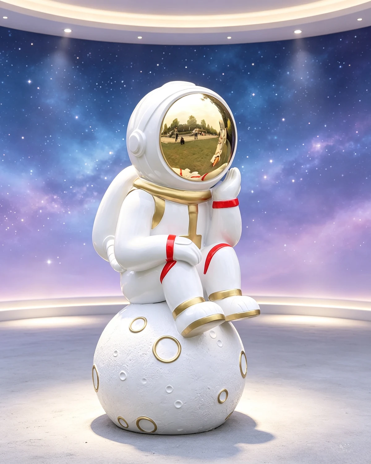 Seated Astronaut Sculpture