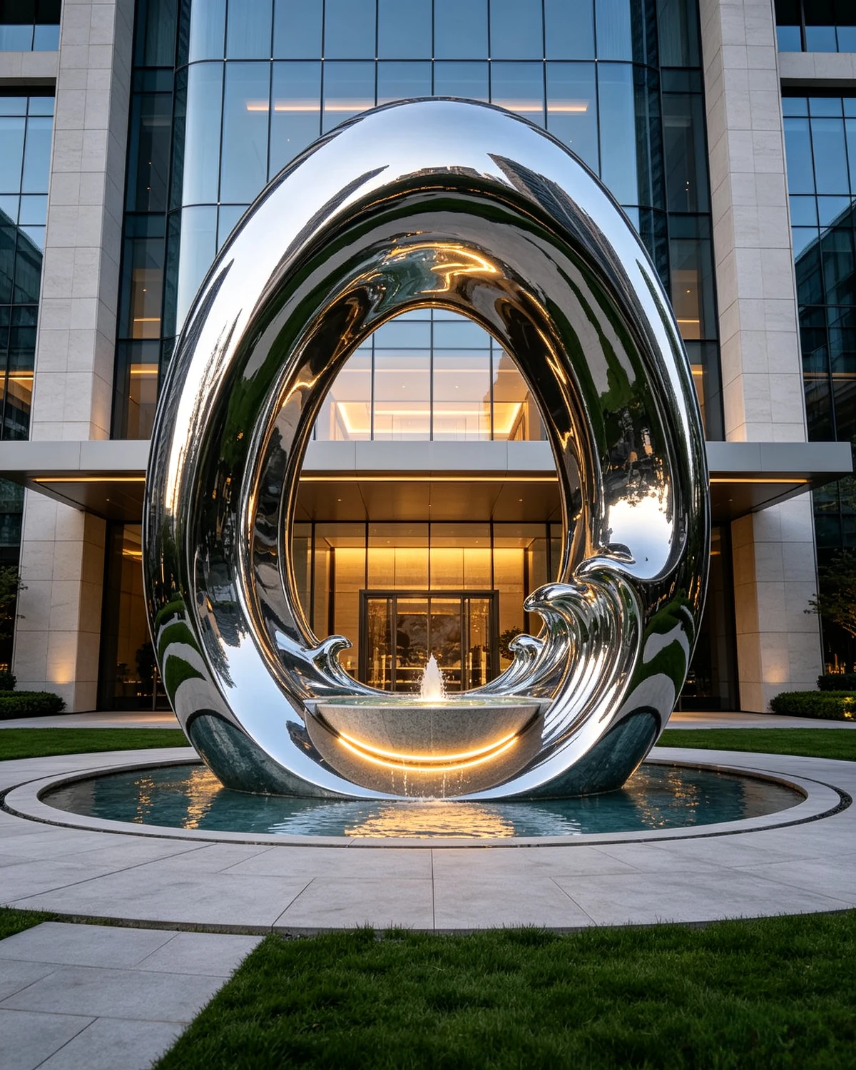 Mirror Ring Water Sculpture