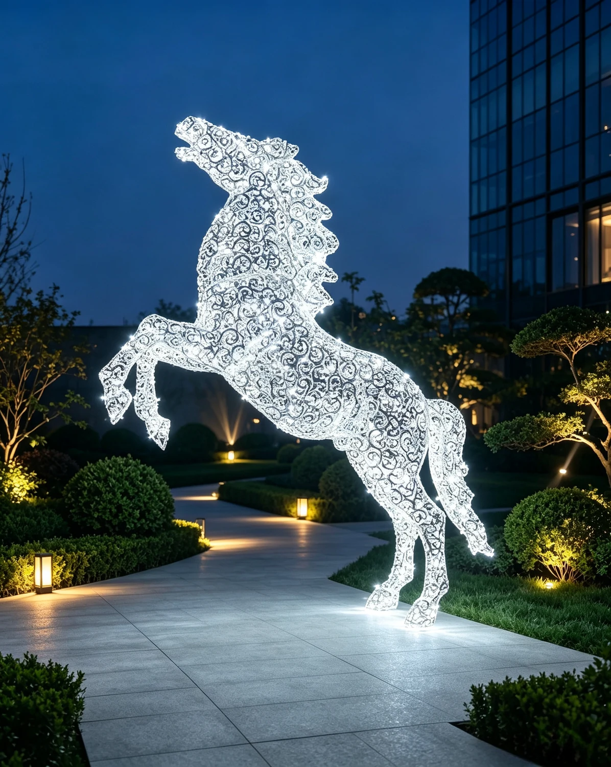 Illuminated Horse Sculpture