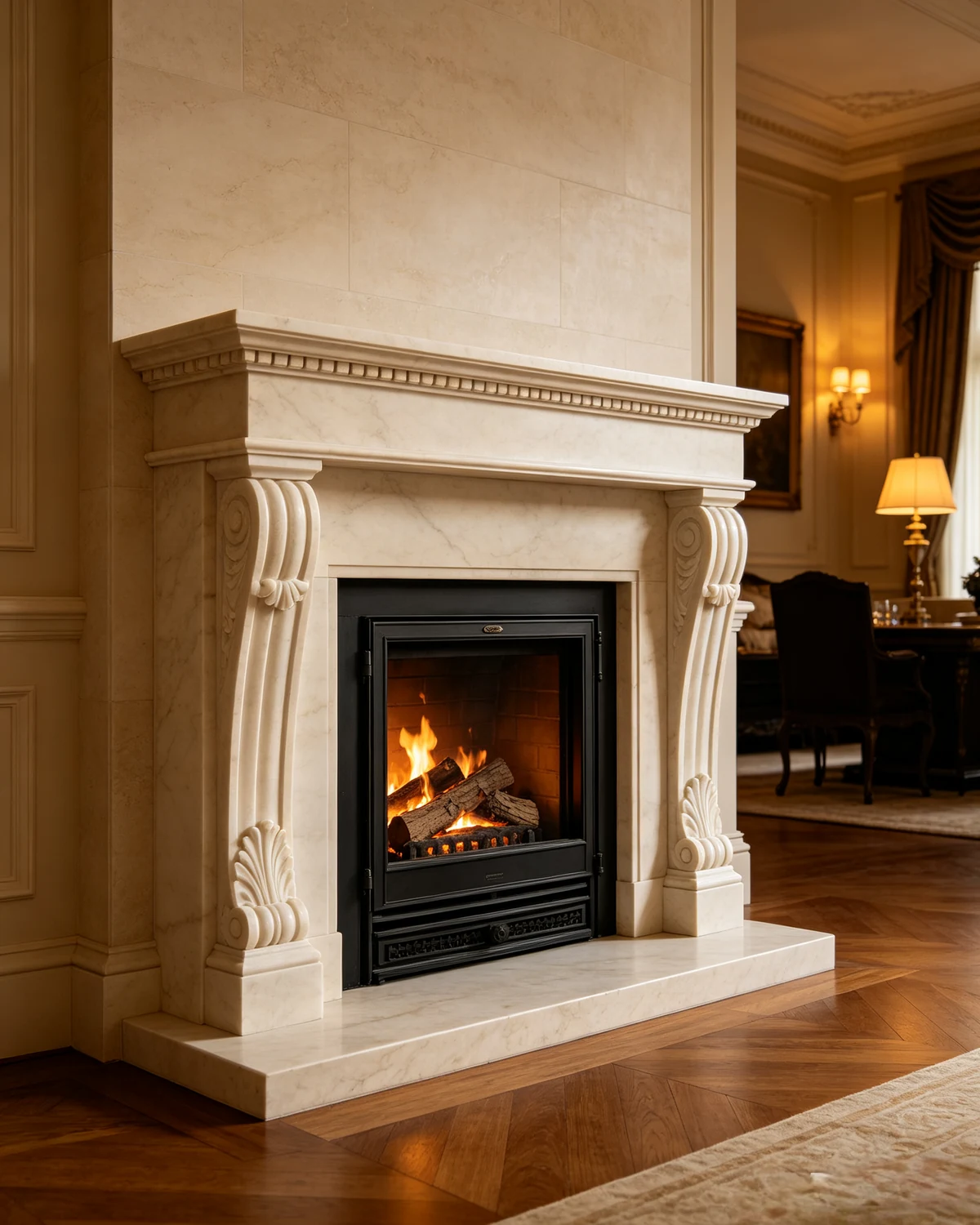 Stone Fireplace Mantel
